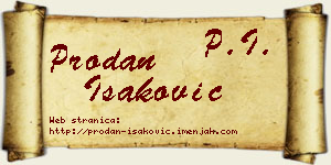 Prodan Isaković vizit kartica